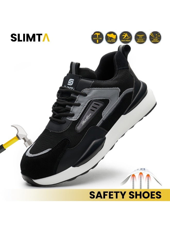 سليمتا أحذية السلامة للرجال والنساء - نسيج محبوك قابل للتنفس، مقاومة للصدمات، نعل PU خفيف الوزن، أحذية عمل رياضية - Image 1