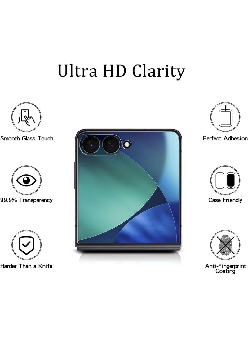 Screen Protector for Samsung Galaxy Z Flip 7 Front Tempered Glass Full Coverage Screen Guard 9H Hardness Anti Fingerprint Scratch Resistance for Samsung Galaxy Z Flip 7 - Image 2