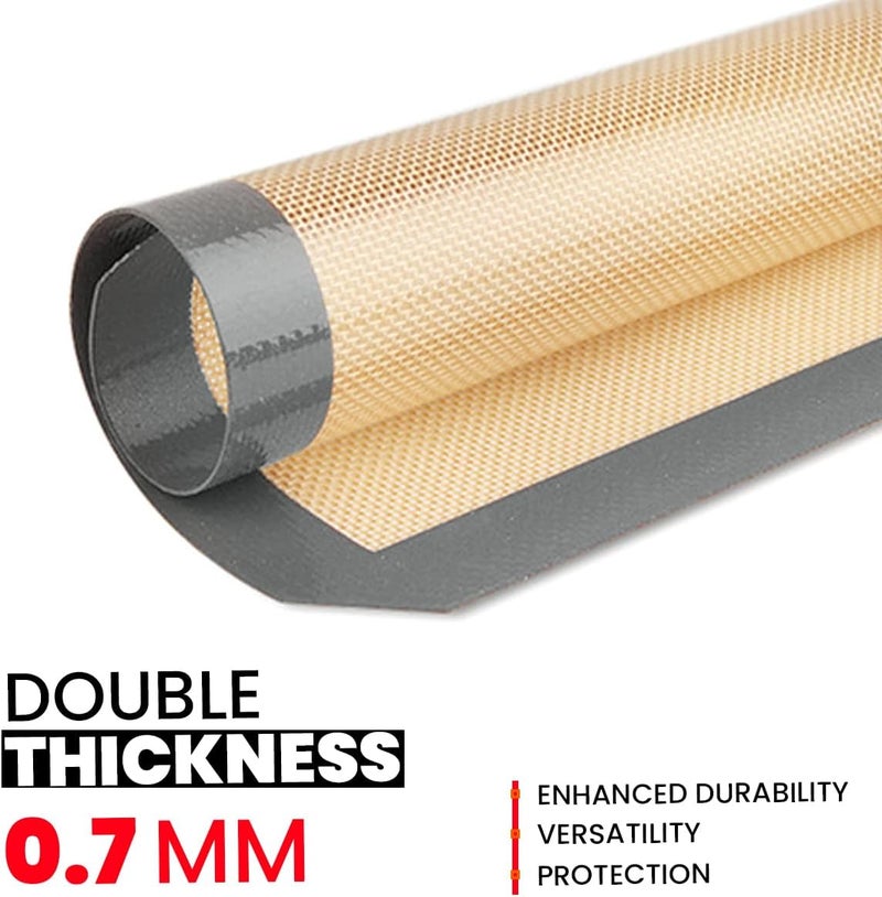 ThreadNanny Silicone Baking Mats Half Sheet Non Stick for Oven Reusable 4 Pack - Thick Heavy Duty Silicone Baking Mat Cookie Sheet 1/2 Size for Macaron & Pastry - Half Size Rectangular Cooking Oven Liner Pad - Image 3