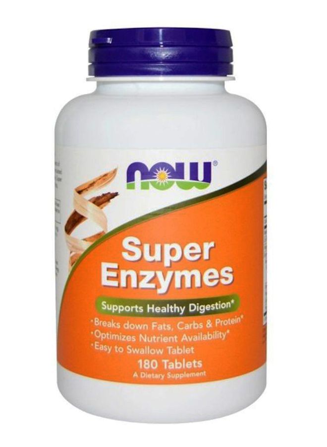 Now Foods Super Enzymes Dietary Supplement 180 Tablets - Image 1