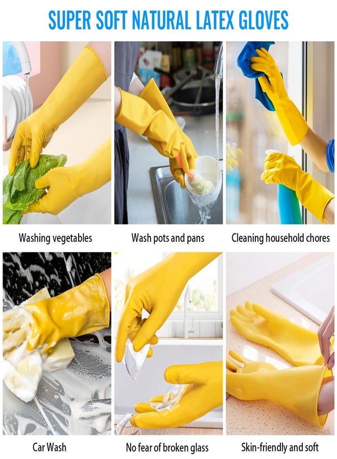 Coopache 2 Pack Long Rubber Gloves for Dishwashing Heavy Duty Reusable Glove Cleaning Washing Dishes Waterproof Work Glove for Men Women (Yellow, Large) - Image 4