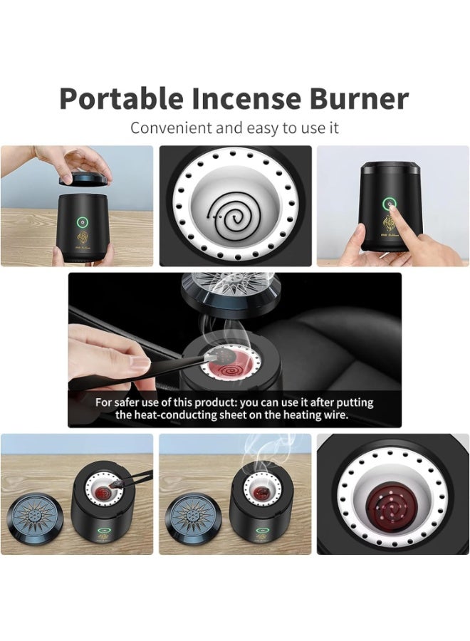 UV Enterprises Portable Electric Incense Burner USB Rechargeable Bakhoor Burner, Smart Oud Bukhoor Burner for Home Car Office, Arabic Incense Holder Diffuser - Image 4