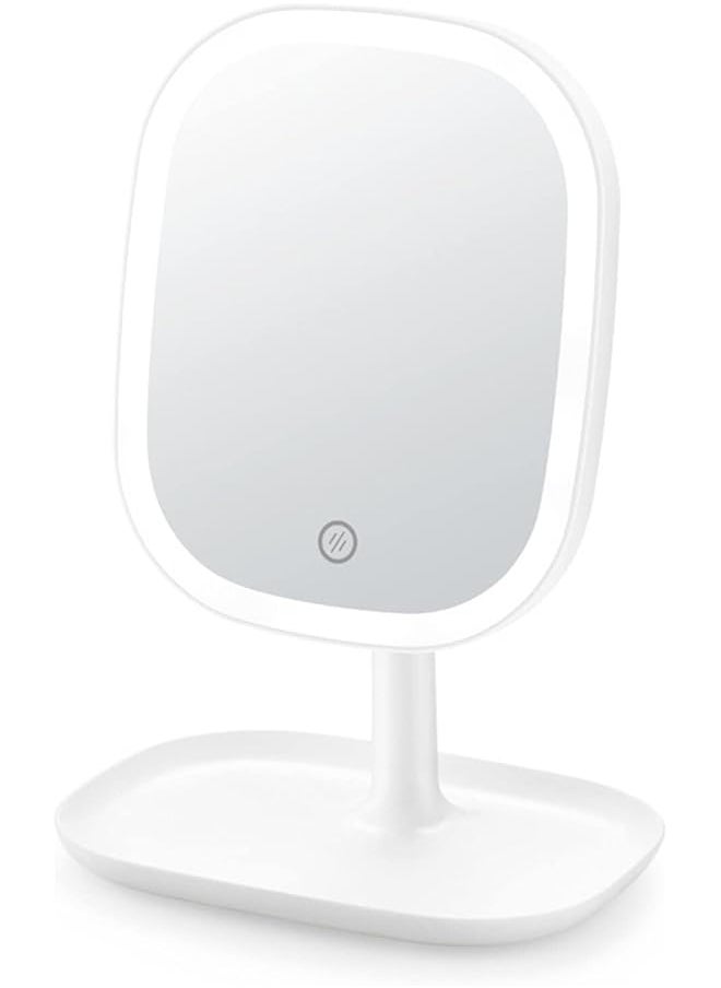 The Bros Table Desk Vanity Makeup Mirror, 180 Degree Rotation, USB Rechargeable, 15L x 10W cm  - Image 1