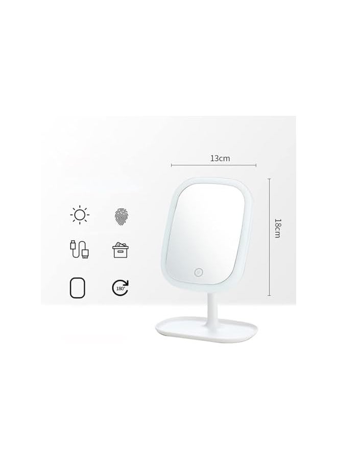 The Bros Table Desk Vanity Makeup Mirror, 180 Degree Rotation, USB Rechargeable, 15L x 10W cm  - Image 5