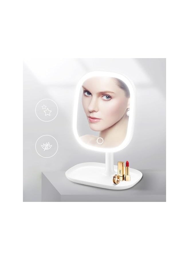 The Bros Table Desk Vanity Makeup Mirror, 180 Degree Rotation, USB Rechargeable, 15L x 10W cm  - Image 3