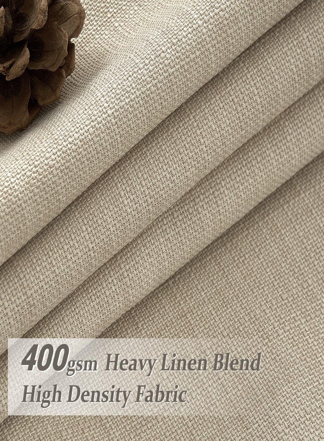PleatedDrapes Room Darkening Natural Linen 84 Inch Curtains for Living Room, Modern Pinch Pleat Warm Beige Blackout 2 Layer Viral Curtain Thermal Sound Dampening Window Drape 84 Inches Length 2 Panels - Image 2