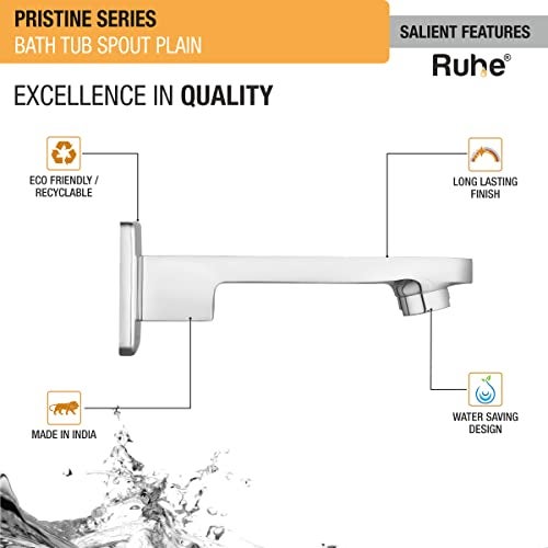 Ruhe® Pristine Bathtub Brass Faucet/Tap for Bath Tubs | Chrome Finish - Image 5