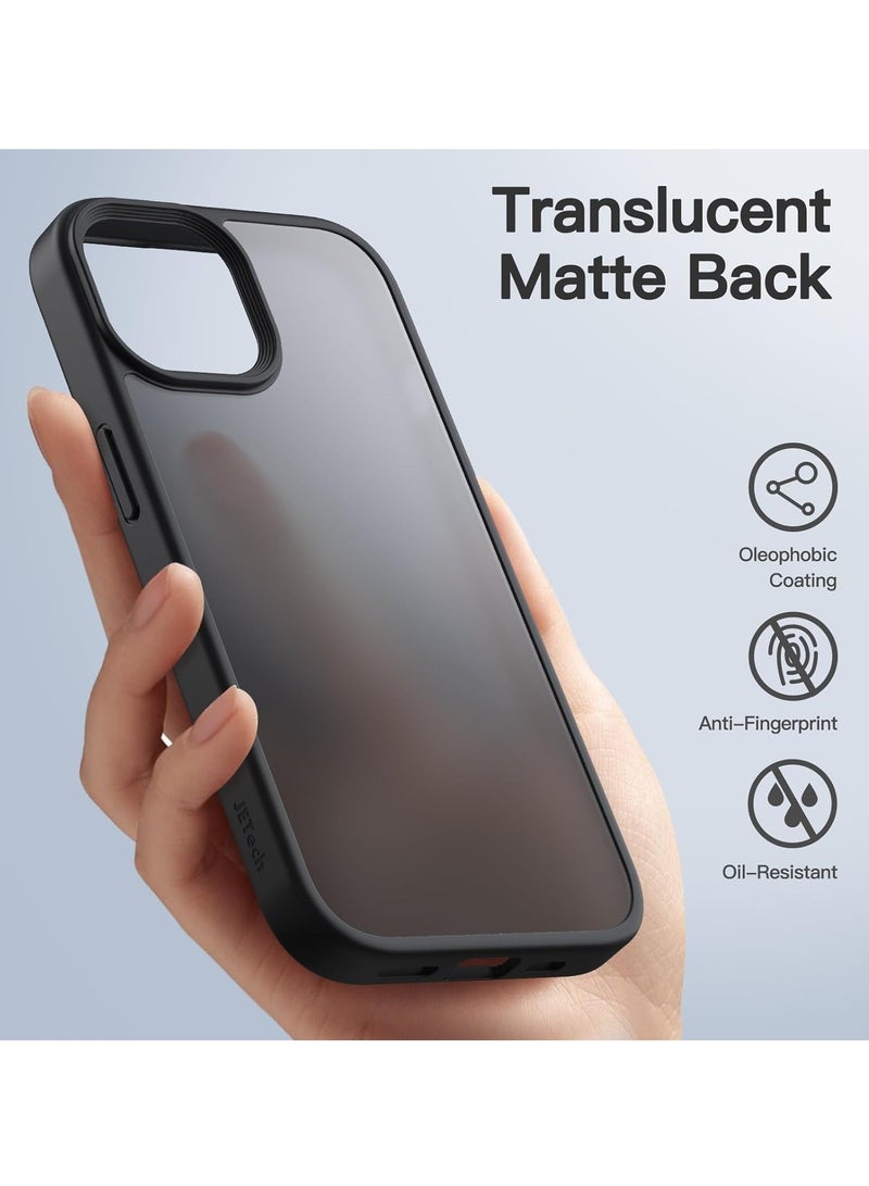 جي تيك حافظة غير لامعة لهاتف آيفون 15 6.1 بوصة مقاومة للصدمات بدرجة عسكرية حماية من السقوط غطاء خلفي شفاف بلوري مضاد لبصمات الأصابع أسود - Image 3