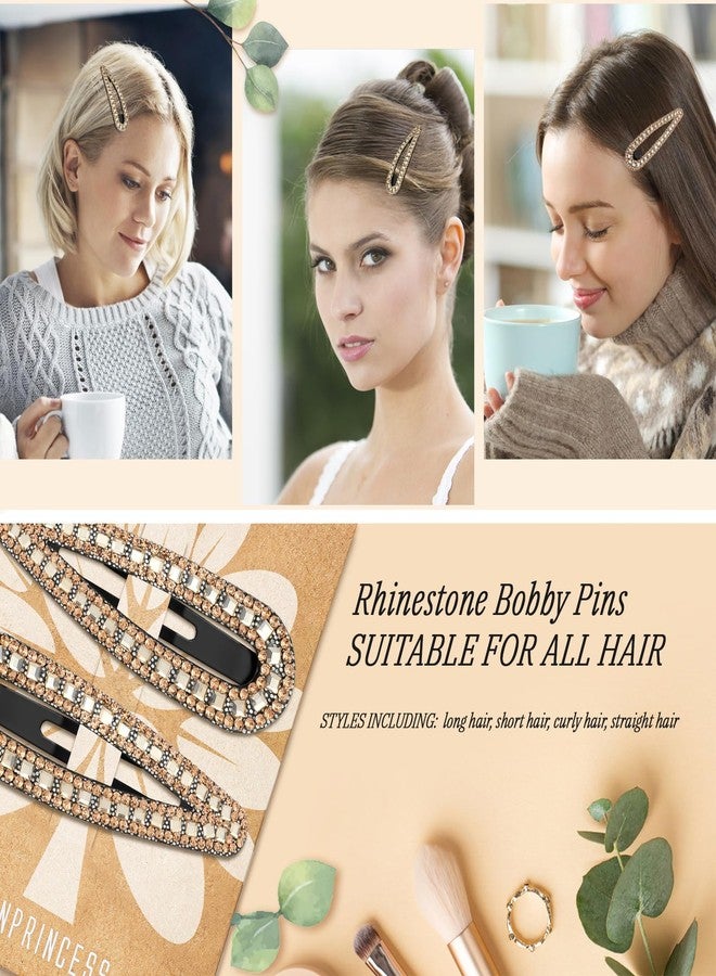 KANPRINCESS 2PCS Rhinestone Hair Clips,Snap Hair Accessories,Decorative Hair Clips,Rhinestone Barrettes For Women Girls(SET15) - Image 4