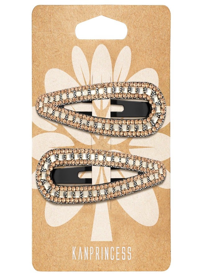 KANPRINCESS 2PCS Rhinestone Hair Clips,Snap Hair Accessories,Decorative Hair Clips,Rhinestone Barrettes For Women Girls(SET15) - Image 1