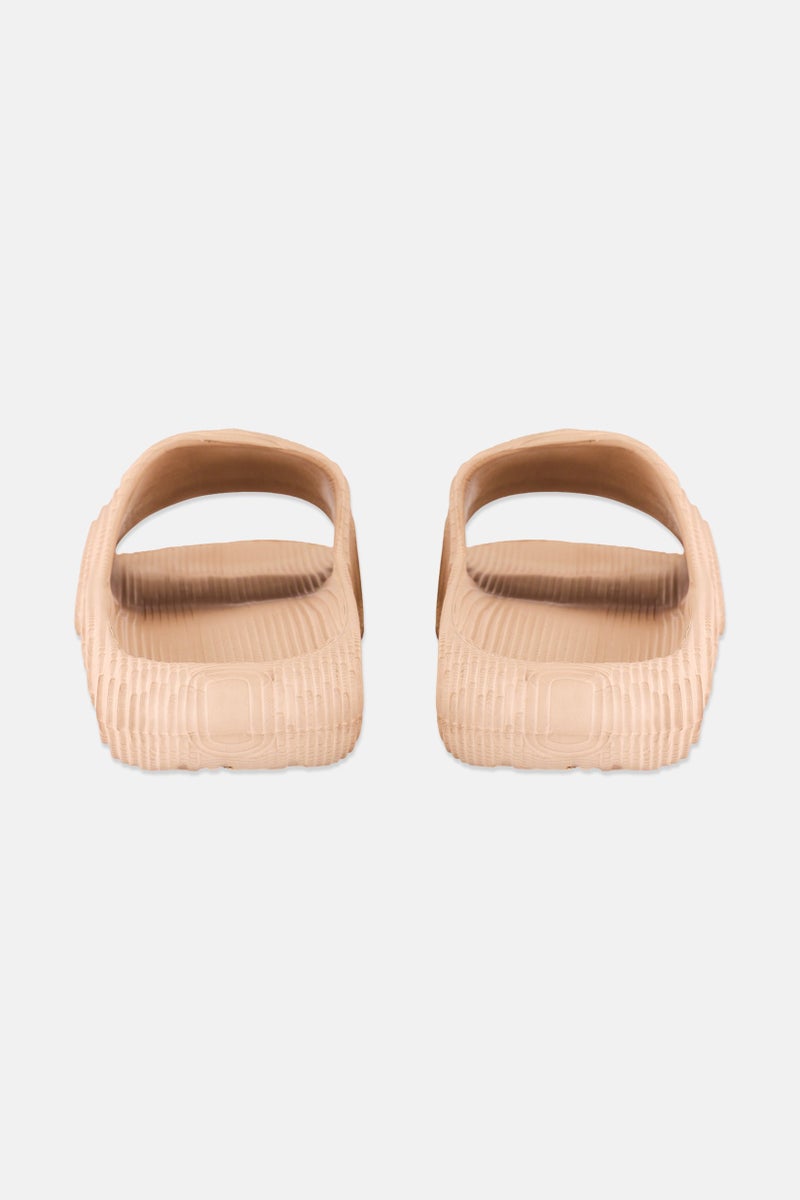 TapouT Men Brand Logo Slip On Slides, Peach  - Image 2