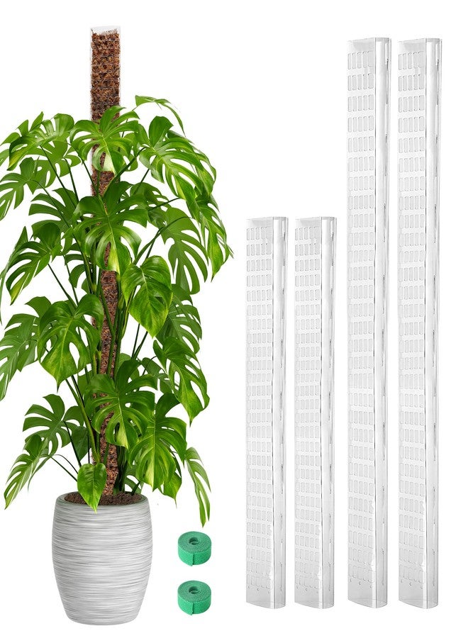 EOX 4 Pack 24" x2 + 36" x2 Plastic Moss Pole for Monstera, Large D Shaped Poles for Climbing Plants Work with Sphagnum Moss, 114 Inch Total - Image 1