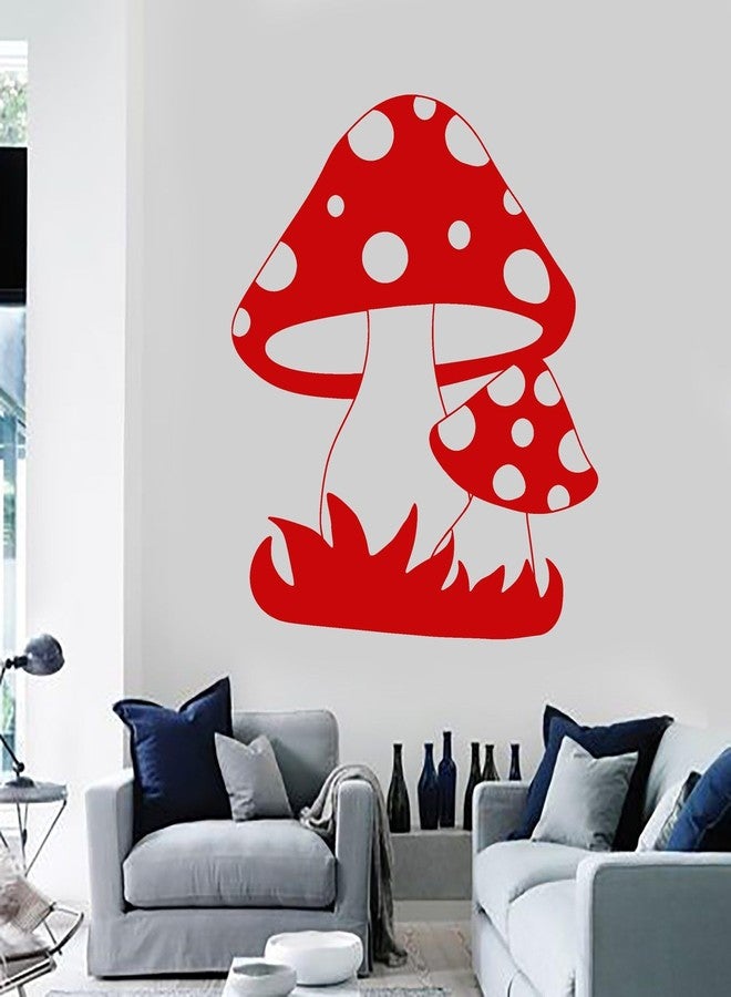 SnappySticker Mushrooms Design Children's Wall Sticker for Bedroom Living Room Office ? Large Removable Waterproof Vinyl Wall Decal ? Home Decor Sticker Size: 27 X30