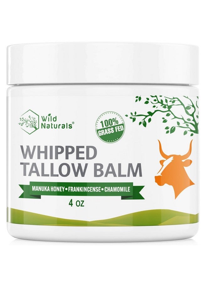Wild Naturals Wild Naturals Whipped Tallow Balm, 100% Grass Fed Beef Tallow and Honey Balm for Face and Body, Unscented Face Moisturizer, Anti-Aging and Dry Skin Relief, Non-Greasy, All-Natural, 4oz - Image 1
