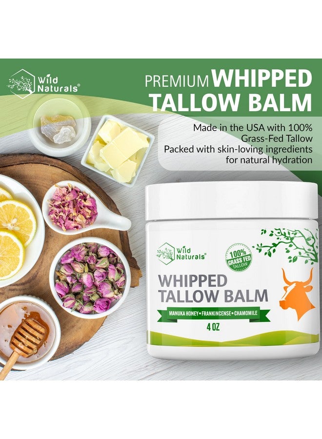 Wild Naturals Wild Naturals Whipped Tallow Balm, 100% Grass Fed Beef Tallow and Honey Balm for Face and Body, Unscented Face Moisturizer, Anti-Aging and Dry Skin Relief, Non-Greasy, All-Natural, 4oz - Image 3