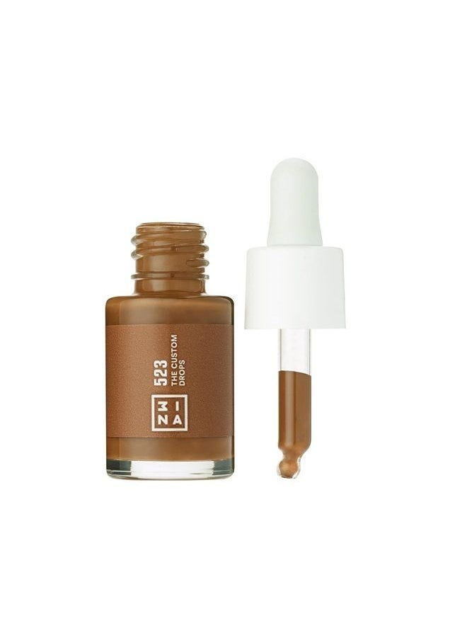 3INA MAKEUP - Vegan - The Custom Drops 523 - Brown - Foundation Drops to Adjust Makeup - Durable Formula - Matte Effect - Oil-Free - Matte Varnish - Cruelty Free  - Image 1