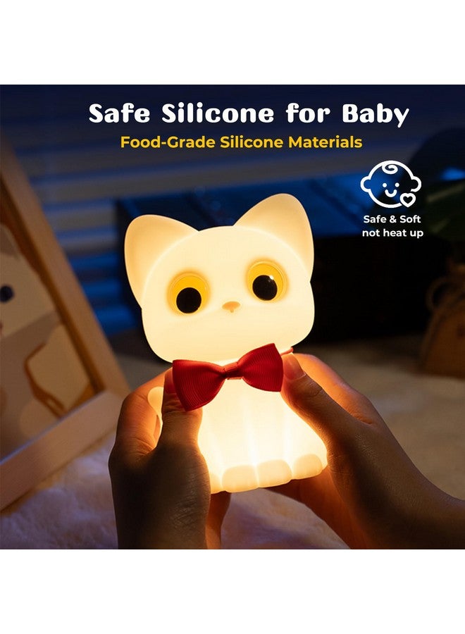 AVEKI Cat Night Light for Kids, Cute Squishy Silicone Cats Lamp for Baby Toddler Newborn Nursery, Dimmable Touch Night Light for Kids Room, Rechargeable Small Bedside Lamp Gifts for Girls (Cat) - Image 5