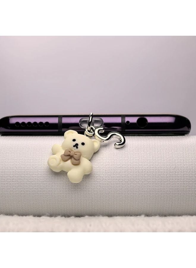 Cute Bear And Letter A Type C Mobile Phone Anti Dust Plug Pendant - Image 5