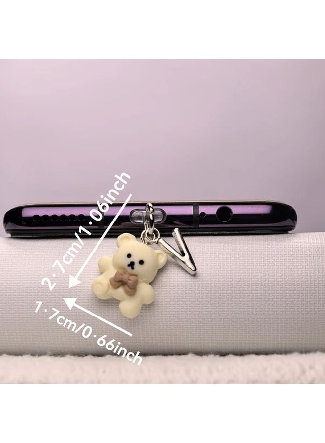Cute Bear And Letter A Type C Mobile Phone Anti Dust Plug Pendant - Image 3
