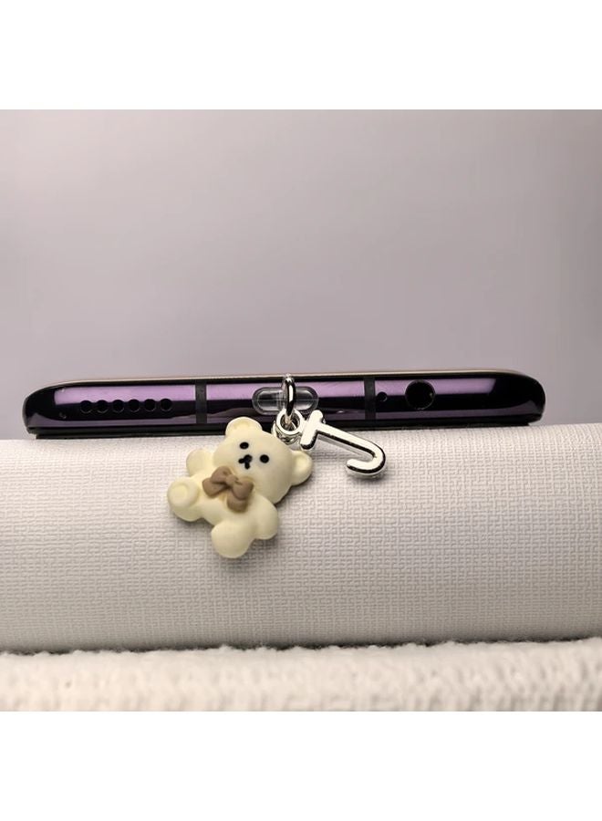 Cute Bear And Letter A Type C Mobile Phone Anti Dust Plug Pendant - Image 4