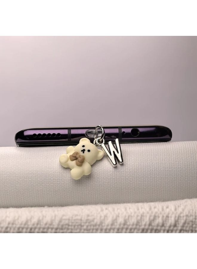 Cute Bear And Letter A Type C Mobile Phone Anti Dust Plug Pendant - Image 2