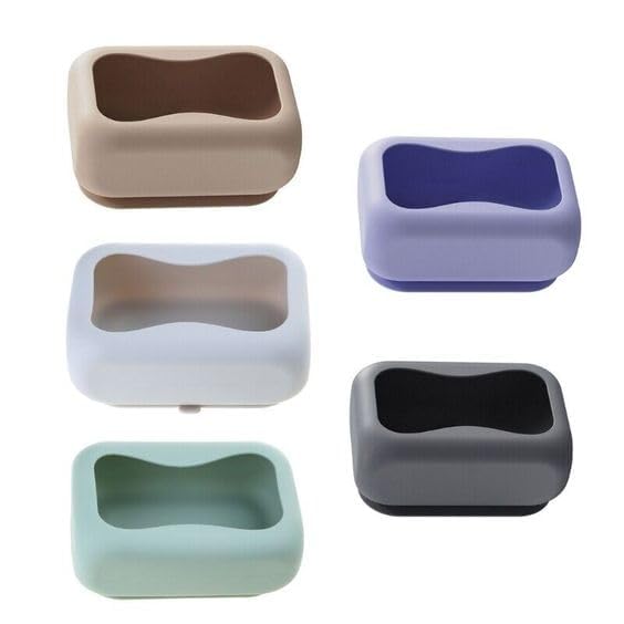 CLICKSWIFT حامل المناديل السيليكوني CLICKSWIFT، صندوق تخزين المناديل بكوب شفط، صندوق مناديل مستطيل بكوب شفط سيليكون، موزع مناديل محمول قابل لإعادة الاستخدام للمنزل، الحمام، المكتب، السيارة 1 قطعة متعددة الألوان - Image 1