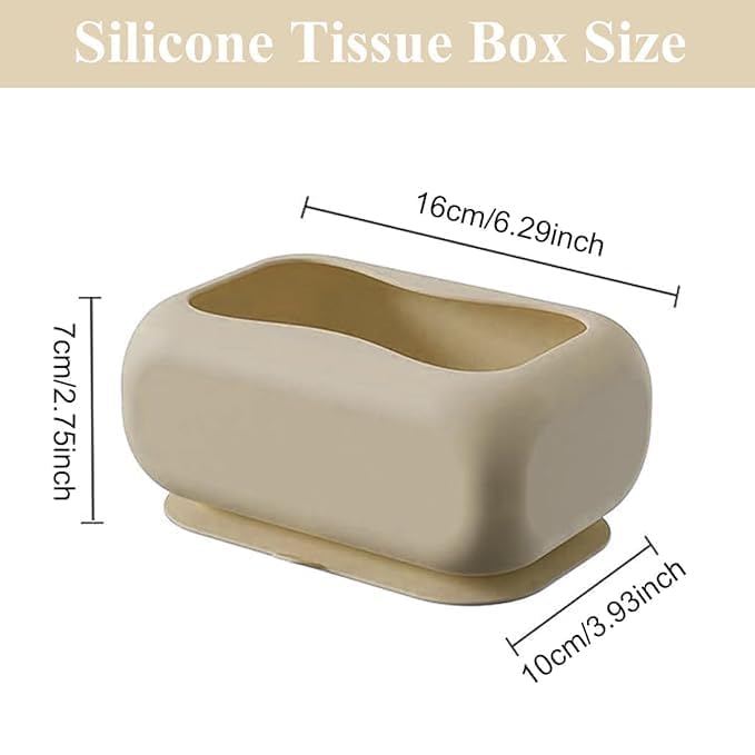 CLICKSWIFT حامل المناديل السيليكوني CLICKSWIFT، صندوق تخزين المناديل بكوب شفط، صندوق مناديل مستطيل بكوب شفط سيليكون، موزع مناديل محمول قابل لإعادة الاستخدام للمنزل، الحمام، المكتب، السيارة 1 قطعة متعددة الألوان - Image 3