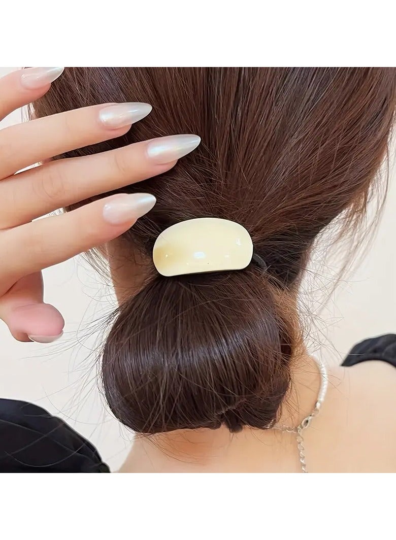 Goolsky 9pcs Elegant Hair Ties Set, Simple Ponytail Holders with Metal Buckle, Summer Rubber Bands for Women, Vintage Style Hair Accessories - Image 3