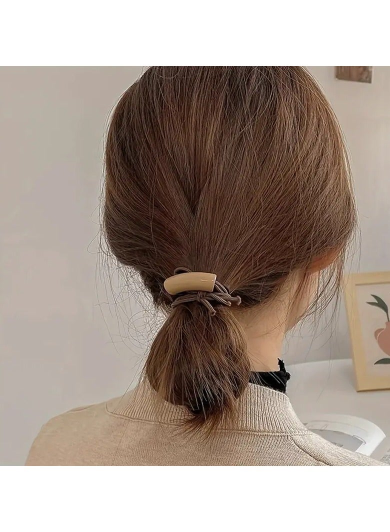 Goolsky 9pcs Elegant Hair Ties Set, Simple Ponytail Holders with Metal Buckle, Summer Rubber Bands for Women, Vintage Style Hair Accessories - Image 5