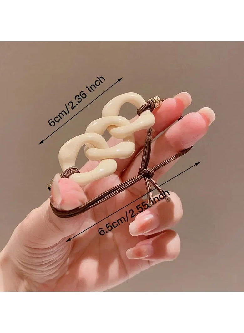 Goolsky 9pcs Elegant Hair Ties Set, Simple Ponytail Holders with Metal Buckle, Summer Rubber Bands for Women, Vintage Style Hair Accessories - Image 4