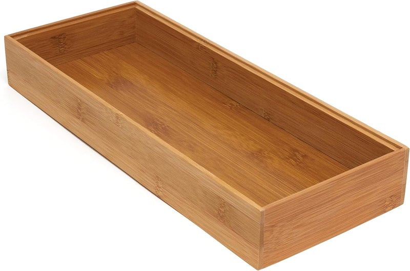 Lipper International Bamboo Wood Stacking Drawer Organizer Box, 3" x 9", Set of 2 - Image 1