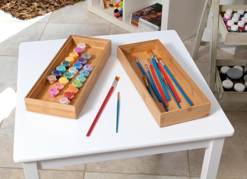 Lipper International Bamboo Wood Stacking Drawer Organizer Box, 3" x 9", Set of 2 - Image 5