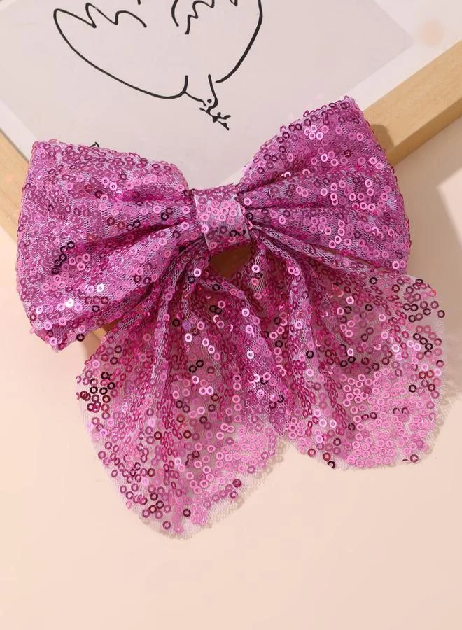 Take Two Purple Sequin Bow Hair Clip