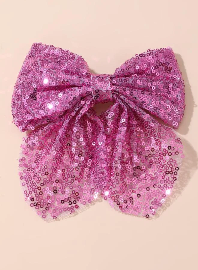 Take Two Purple Sequin Bow Hair Clip
