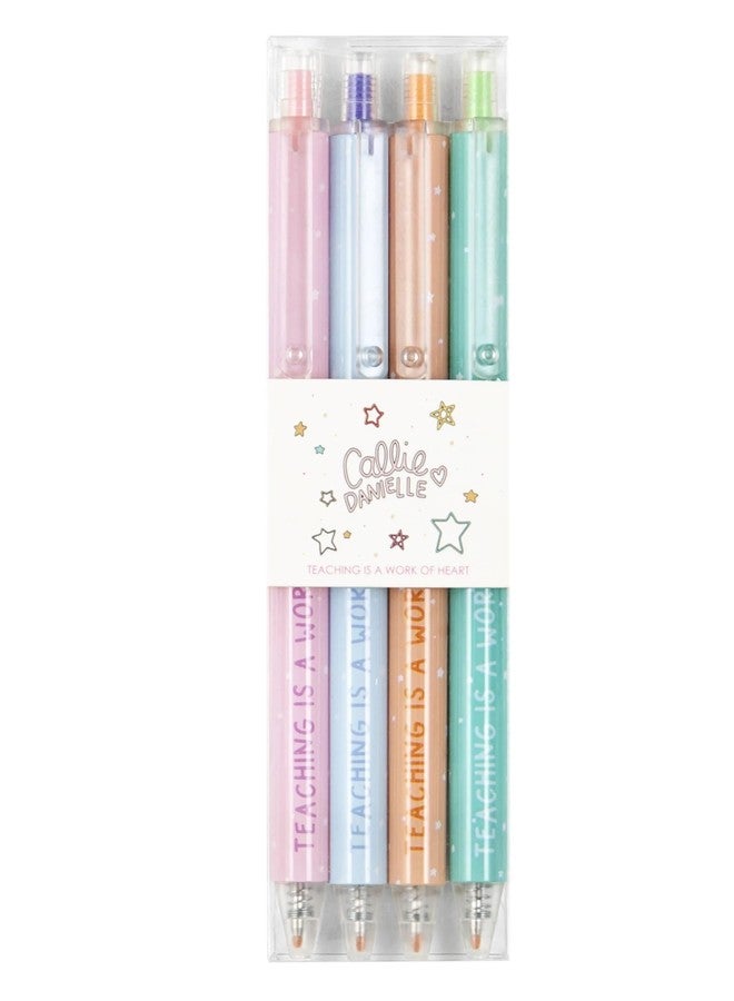 Callie Danielle Teaching is a Work of Heart Gel Pen Set, Gel Pens for Journaling, Set of 4 Click-Style Colored Pens for Note Taking, Cute School Supplies Aesthetic, Gifts for Teachers - Image 4