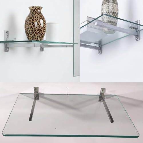 Atlantic F Type Glass Shelf Bracket 6 inch (Stainless Steel, Silver Matt Finish, Adjustable 6/8/10/12 mm, Pack of 2 Piece) - Image 4
