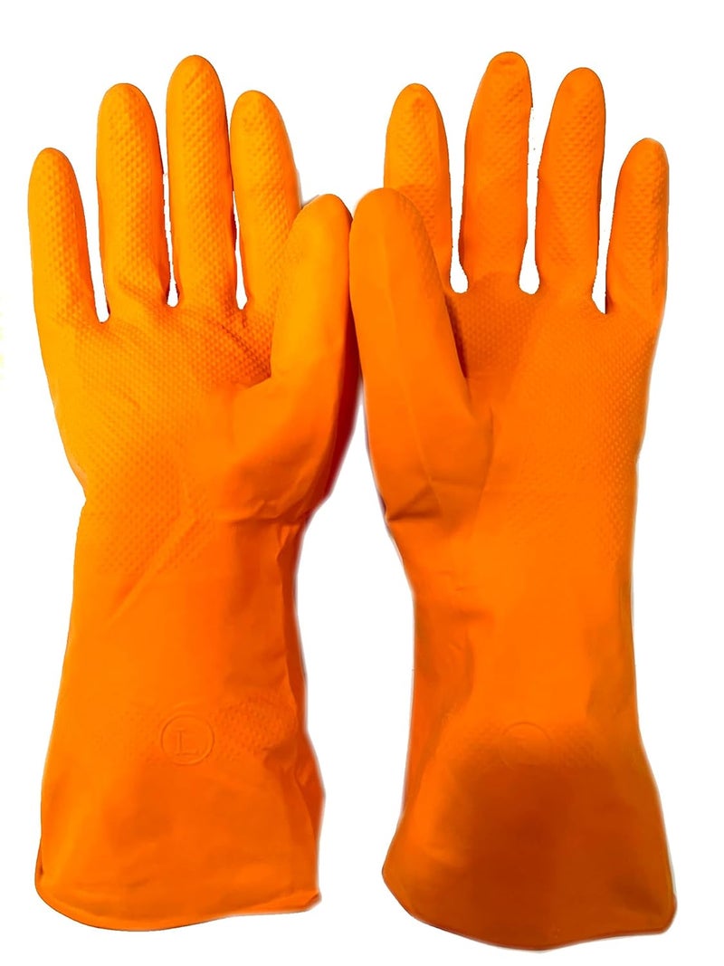Jon Bhandari Tools 100 Natural Latex Reusable Protective Rubber Gloves for Industrial Gardening Cleaning and Household purposes 900 Grams More Thickness