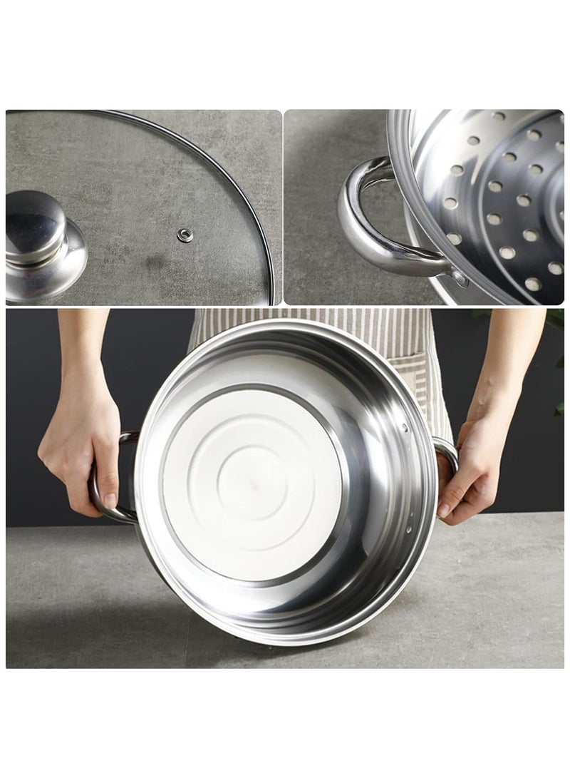 Bright Home 4-Layer Stainless Steel Steamer Pot – 30 cm | Multipurpose Steaming, Cooking & Serving Cookware with Lid – Durable, Rust-Resistant & Easy to Clean - Image 3