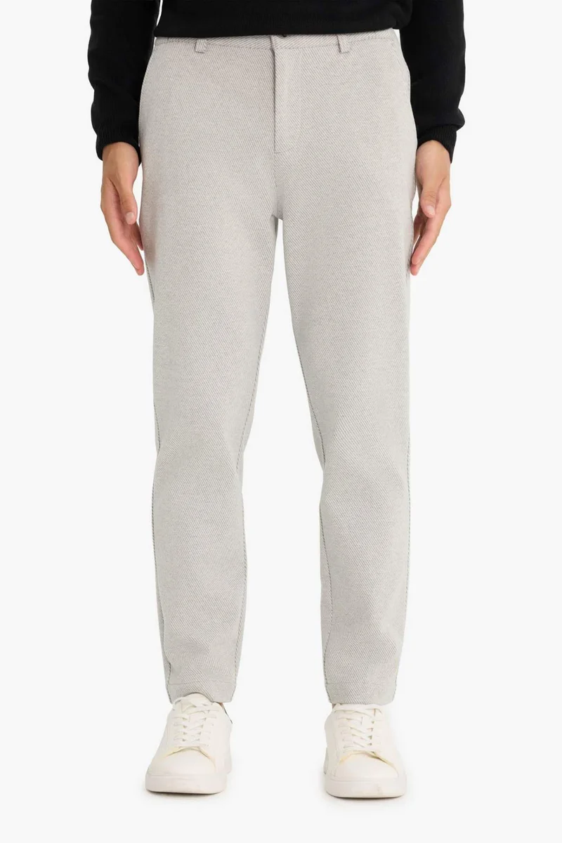 Defacto  Straight Fit Regular Hem Combed Cotton Trousers for Men | Best Price UAE