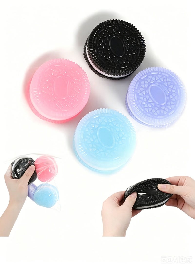 4PCS Squishy البسكويت لعبة الإغاثة من الإجهاد ، لعبة إزالة الضغط ، تصميم ساندويتش واقعي للقلق والاسترخاء ، ملحقات المكتب المثالية ولعبة Fidget الممتعة للبالغين ، مثالية للتخفيف من الإجهاد - Image 1