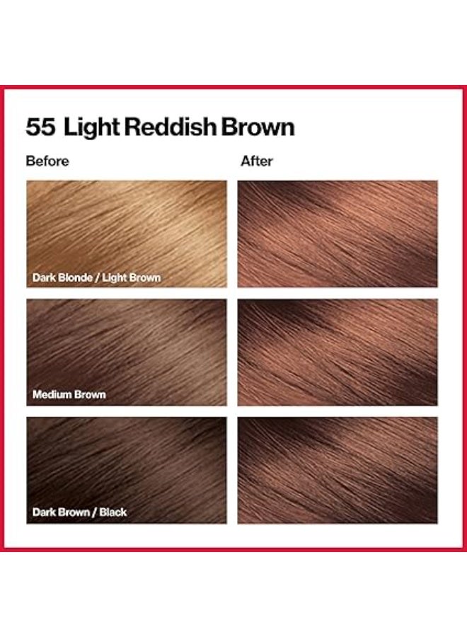 Revlon ColorSilk Beautiful Color Permanent Hair Color 55 Light Reddish Brown - Image 4