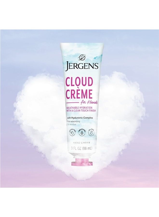Jergens - Cloud Creme Hand Cream for Dry Hands, Lotion with Hyaluronic Complex, Non-Greasy Moisturizer & Breathable Light Formula, 3 oz - Image 1