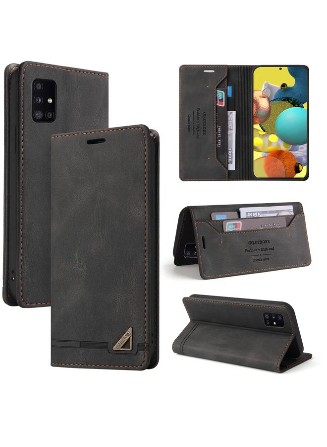 erorex Case For Samsung Galaxy A51 Skin Feel Anti-theft Brush Horizontal Flip Leather Case with Holder & Card Slots & Wallet - Image 1