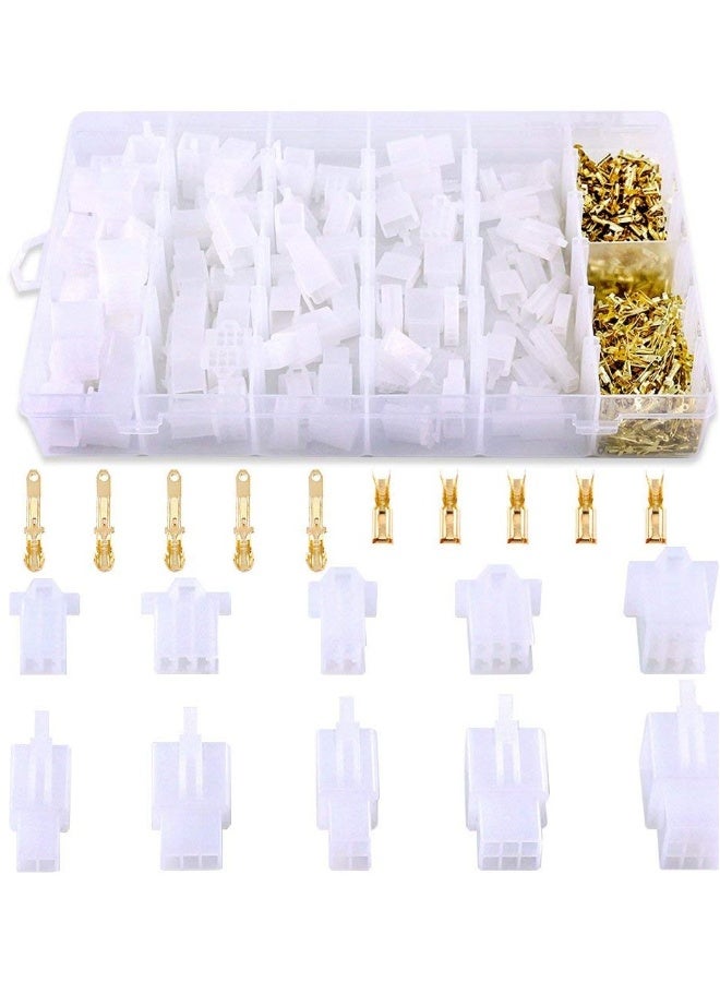 580Pcs 2.8mm Pitch 2 3 4 6 9 Pin Wire Connectors Housing Terminal, Male & Female Plug Housing and Pin Header Crimp Wire Terminals Connector Assortment Kit for Motorcycle, Bike, Car, Boats  - Image 1