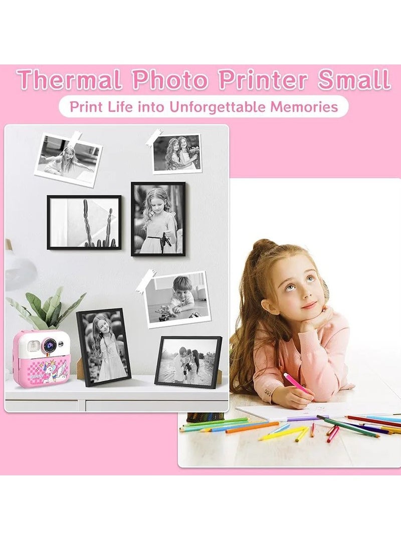 Generic Children's Camera Instant Camera 1080P 2.4 Inch Screen Instant Camera Children with Printing Paper & 32GB TF Card, Digital Camera Children with Colourful Pens Gift.  - Image 5