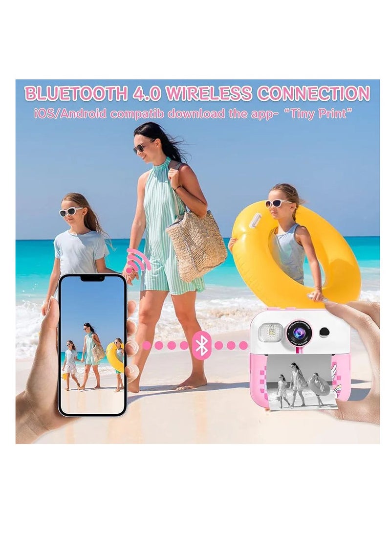 Generic Children's Camera Instant Camera 1080P 2.4 Inch Screen Instant Camera Children with Printing Paper & 32GB TF Card, Digital Camera Children with Colourful Pens Gift.  - Image 4
