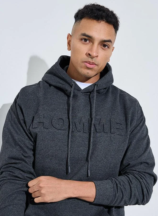 Styli Eco Earth Relaxed Fit Embossed Fleece Sweatshirt