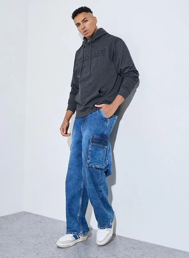 Styli Eco Earth Relaxed Fit Embossed Fleece Sweatshirt