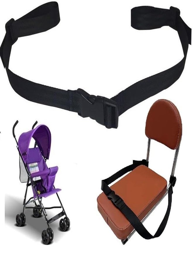 BASRI Baby Safety Belt, 1.5 Inch x 140 cm Long, Nylon and Quick Released Adjustable Buckle, Grey and Black (2 Pack, Black) - Image 4