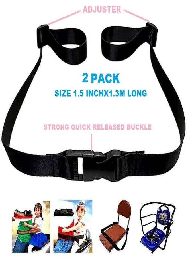 BASRI Baby Safety Belt, 1.5 Inch x 140 cm Long, Nylon and Quick Released Adjustable Buckle, Grey and Black (2 Pack, Black) - Image 3